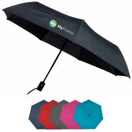 Impliva folding umbrella | Fiberglass long ribs & polyester pongee | Ø100cm | Automatic | Windproof