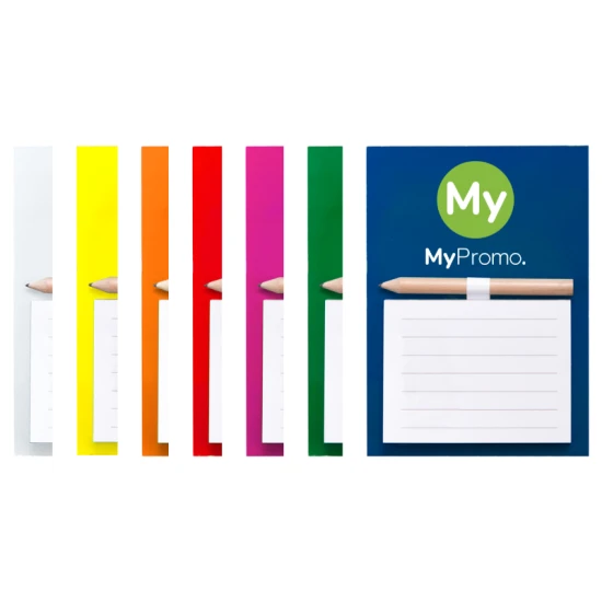 Coloured fridge magnet | 40 sheets notepad and pencil | 99 x 139 mm | Blue