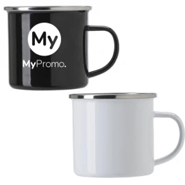 Mug | Émail | 350 ml | Bord en acier inoxydable