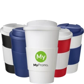 Bicchiere termico a doppia parete | 350 ml | Manico in silicone