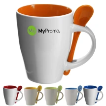 Koffiemok met lepel | 300 ml | Kleine hoeveelheid