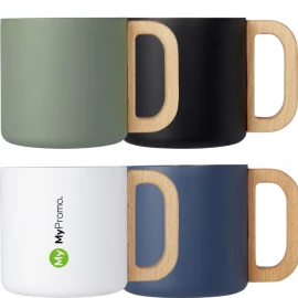 Double walled insulated mug | Recycled stainless steel & wood | 350 ml | Eco