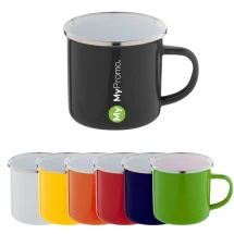 Vintage mok | Emaille & roestvrij staal | 300ml | Heldere kleuren