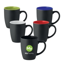 Tasse | Keramik | 290ml | Mit glänzendem farbigem Inneren | Umweltfreundlich