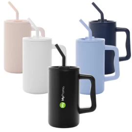 Tazza termica | Acciaio riciclato | 800ml | Con cannuccia | Sostenibile