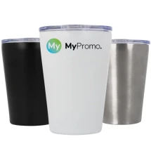 Mug isotherme | Acier inoxydable recyclé et céramique | 300ml | Couvercle transparent