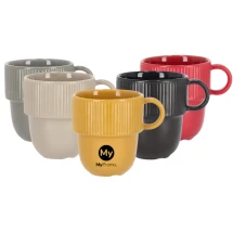 Sagaform Inka Tasse | Porzellan | 270ml | Robuster Rand | Stapelbar