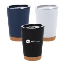 Insulated cup | Recycled PP | 260ml | Cork base | Easy-open dispenser lid
