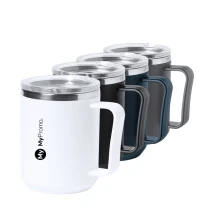 Isolierbecher | Edelstahl & PP | 350 ml | Deckel mit Ausgießer | Matte Oberfläche