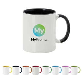 Mug sublimation | Céramique | 350 ml | Mug blanc pour impression quadrichromie | Anse et intérieur colorés