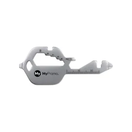 BrandCharger multi-tool | Stainless steel | 73x30x2.5cm | 12 tools in -1 | Key-shaped