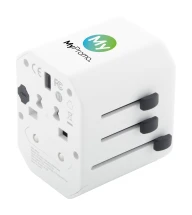 Travel adapter | ABS | 63×53×55 mm | World-wide | 1 USB & 1 USB-C