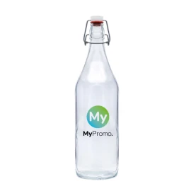 Botella de agua | Vidrio | 1L | Con tapa abatible