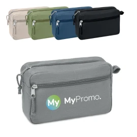 Cosmetic bag | Hemp fabric | 21x8x13cm | Double zipper