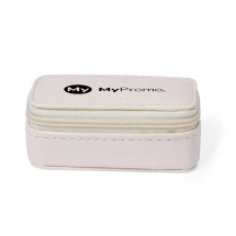 Sieradendoos | PU leer | 8,5x4x4 cm | Ritssluiting | 2 compartimenten