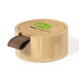 Joyero | Bambú | Ø 7,9 cm | 4 compartimentos | Espejo
