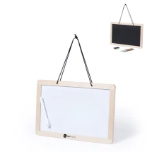 Krijtbord/Whiteboard 2-in-1 | 31x21x1.2 cm | Incl. 3 krijtjes, viltstift en gum