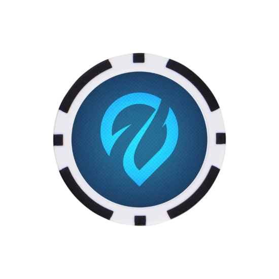 Poker chip golf ball marker | Plastic | Ø40 mm | Full-colour printing | Black