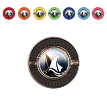 Poker chip golf ball marker | Plastic | Ø40 mm | Ø24 mm magnetic golf ball marker | Rubber grip