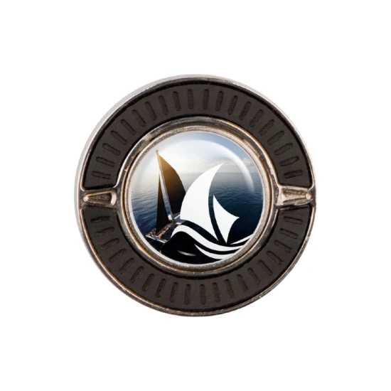 Pokerchip balmarker | Plastic | Ø40 mm | Magnetische balmarker Ø24 mm | Rubberen grip | Zwart