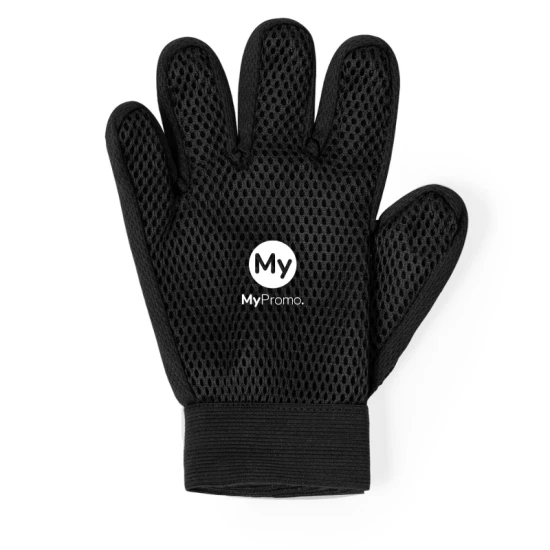 Haustierhandschuh | Polyester & TPR | Anpassbarer Klettverschluss | Ergonomisch gestaltet | Schwarz