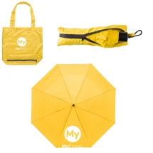 Opvouwbare paraplu | 95 cm | Uitvouwbaar tot een boodschappentas | 190T pongee