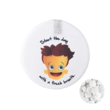 Distributeur de menthes rond | Plastique | Blanc