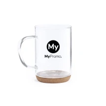 Mok | Glas | 450 ml | Met de hand wassen aanbevolen | Natuurkurk bodem