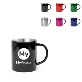 Mug | Acier inoxydable | 280 ml | Design bicolore | Corps brillant