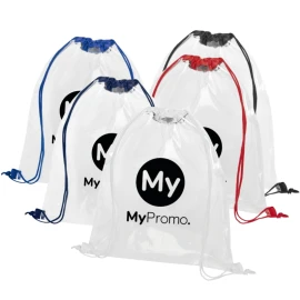 Borsa con coulisse | Plastica PVC | 33x39cm | Trasparente