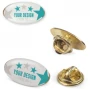 Pin | Metal | Oval | Butterfly closure