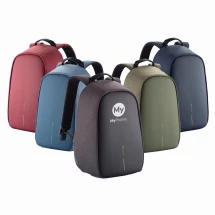 Diebstahlsicherer kleiner Rucksack | R-PET | 13,3" | Wasserabweisend | Reflektierende Streifen