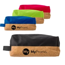 Toilettas |  Polyester en kurk | 24.5x1 x11cm | Rits