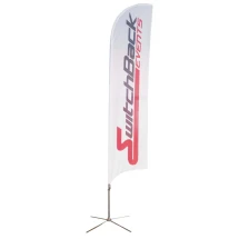 Concave feather flag | Polyester | 3 different sizes | Full colour on both sides