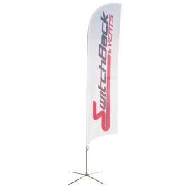 Konkave Federflagge | Polyester | 3 Größen | Vollfarbe