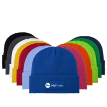 Beanie | Acryl & Polyester | Mit Krempe | Viele Farben | Mit Patch für Branding
