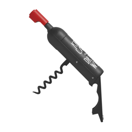 Flesopener | Kurkentrekker | Vorm van wijnfles | zwart