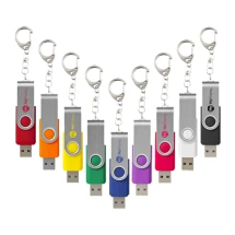 Sleutelhanger met draaibare USB stick | Aluminium | kunststof | Veel maten