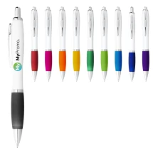 Ballpoint pen | ABS plastic | White barrel and coloured grip