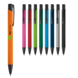Ball pen | Blue ink | Aluminium | Soft touch | Laser engraving possible