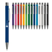 Kugelschreiber | Aluminium und Metall | Blaue Tinte | Soft-Touch-Oberfläche | Elegant