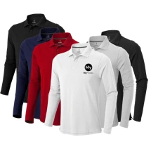 Poloshirt | Katoen 200 g/m² | Voor heren | Lange mouw | Ontworpen met pick-stitch details voor een verfijnde uitstraling