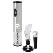 Elektrischer Weinflaschenöffner | Batteriebetrieben | Inkl. Folienschneider, Ausgießer, Stopfen