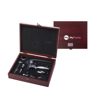 Set vino 9 pezzi | Professionale | Confezione regalo in legno