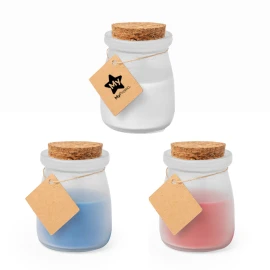 Aromatised candle | Glass & cord lid | Vanilla frangrance | Recycled cardboard hangtag