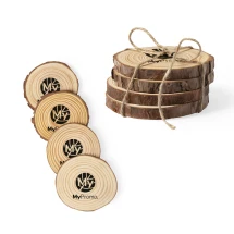Coaster set | Pine wood | 4 pcs | Natural