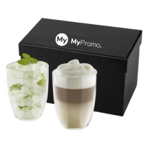 Set van 2 Isothermische glazen | Borosilicaat glas | 290ml | Geleverd in een luxe doos