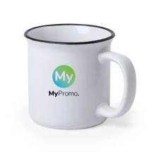 Ceramic mug | With black colour rim | 300ml
