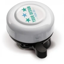 Fahrradklingel | Halterung aus Aluminium & Kunststoff | Obere Vertiefung für einen Dome-Aufkleber