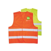 Veiligheidshesje | Gebreid polyester | 65,5x70cm | Reflecterende tape met hoge zichtbaarheid